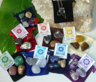 Chakra Balancing Healing 28 Tumbled Stones Kit Set  