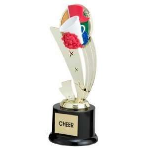  Cheerleading Trophies   8 inches colorful cheerleading 