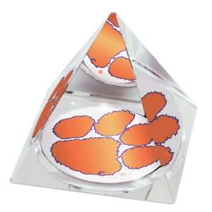  NCAA Clemson Tigers Mascot Crystal Pyramid Paperweight 