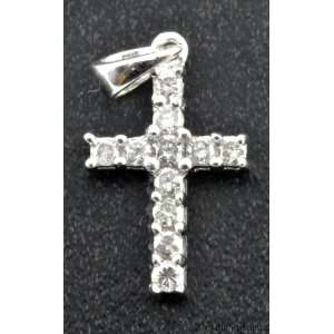  Diamond Cross Necklace 14K Yellow or White Gold W/ Chain 