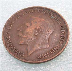 1918 U.K.GREAT BRITAIN 1 PENNY one large Cent COIN  