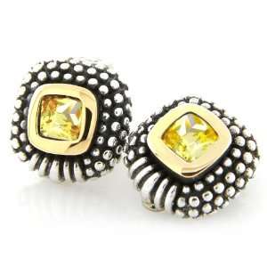  Mexican Sterling Silver 18K Gold Gemstone Yellow Citrine 