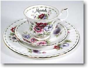 ROYAL ALBERT   FLOWER OF THE MONTH SERIES ANEMONES TRIO   MARCH  