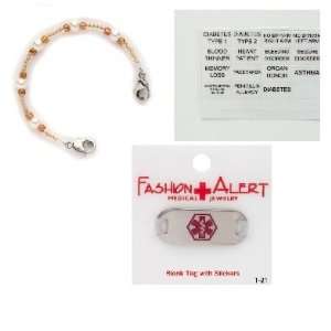 /pearls Medical Alert Bracelet Bundle with Stainless Steel Medical 