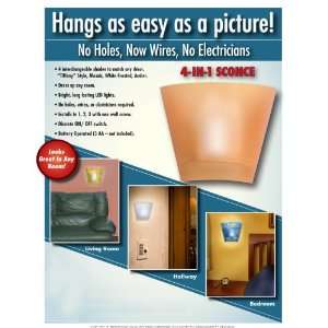  4 IN 1 LED WALL SCONCE   INCLUDES 4 INTERCHANGEABLE DECOR 
