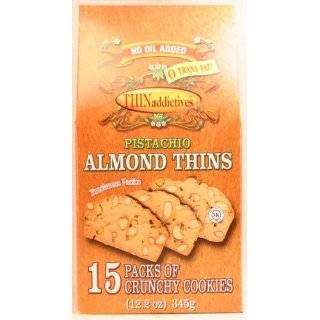 THIN addictives Pistachio Almond Thins 15 Pack of Crunchy Cookies (12 