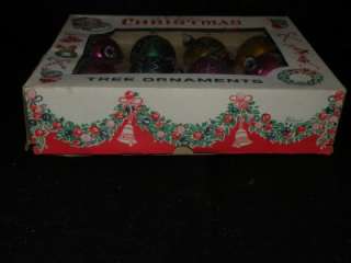 VINTAGE 1950S SHINY BRITE CHRISTMAS ORNAMENTS MADE IN POLAND 12 