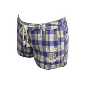   Tigers Louisiana State Ladies Plaid Short Shorts