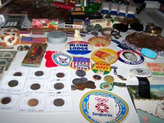 HUGE Junk Drawer lot Coins Stamps Toys Jewelry Watches Cards Pins 