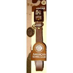  AKC Medium (18 max) Leather Dog Collar with Engravable 