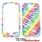 Hard Phone Case Cover For HTC Nexus One Rainbow Zebra Print White