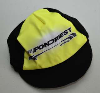 Fondriest winter wool hat cycling cap NOS black yellow Giordana  