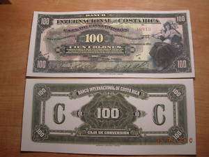 Copy 1924 Costa Rica 100 Colones Money Replica Currency  