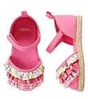 NWT GYMBOREE Mini Blooms Ruffle Sandal Shoe Espadrille 01 Pink Velcro 