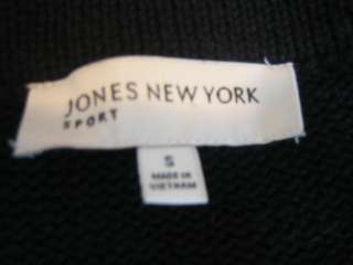 JONES NEW YORK SPORT black knit sweater jacket Women S  