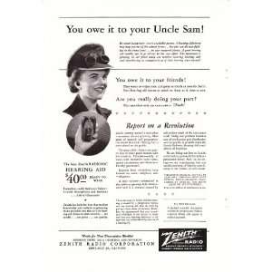  1944 Ad You Owe it to Uncle Sam Original Vintage Print Ad 