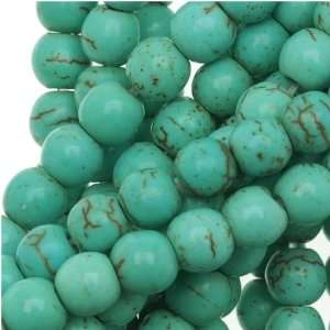  Light Blue Chalk Turquoise Round Beads 4mm Stabilized /15 