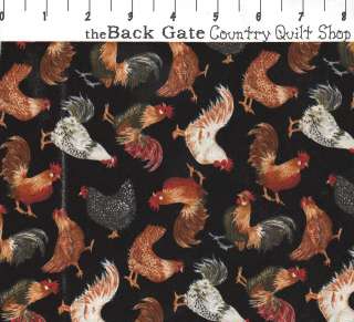 TIMELESS TREASURES Hen Party roosters fabric C4636  