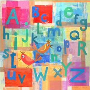    Alphabet With Kooky Birds Canvas Reproduction