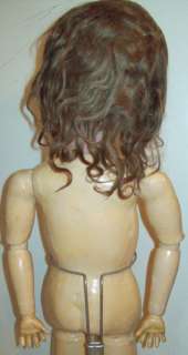   250 Antique German Bisque Head Doll w Orig Mohair Wig Pate Fine HLine