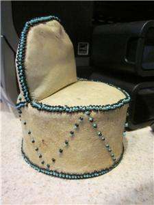 Vintage Native American Indian Pin Cushion Leather Chair  