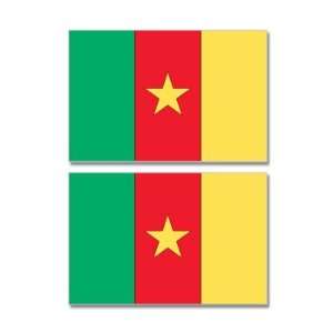Cameroon Country Flag   Sheet of 2   Window Bumper Stickers