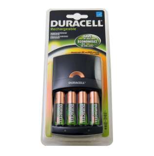 Duracell Charger Rechargeable 4ea AA NiMH batteries  