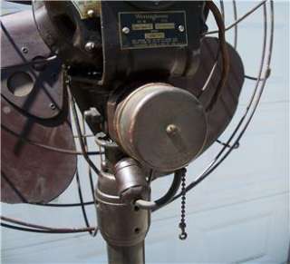  Nice 1930s Westinghouse Pedestal Floor Fan 2 Speed Cast Iron  