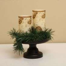 Embroidered Flameless LED Vanilla Scented Wax Candles (Set of 2 