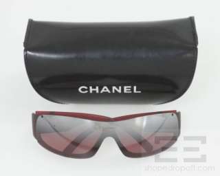Chanel Red Frosted Polarized Shield Sunglasses 5072  
