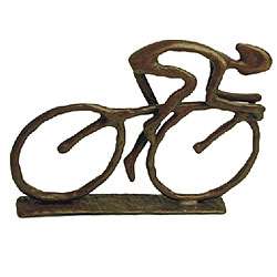 Cyclist Cast Bronze Sculpture  