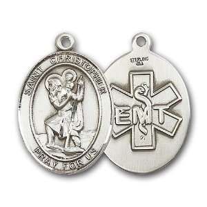  Sterling Silver St. Christopher EMT Medal Jewelry