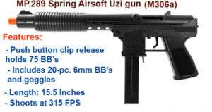 MP289 SPRING POWERED AIRSOFT UZI FPS 315 NEW IN BOX  