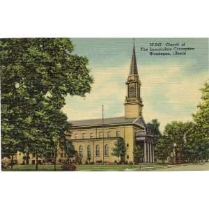   Postcard   Church of the Immaculate Conception   Waukegan Illinois