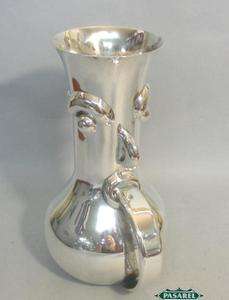 Vintage Mexican Aztecan Style Sterling Silver Flower Vase / Jug Mexico 
