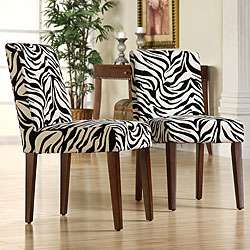 Calista Zebra Print Dining Chairs (Set of 2)  