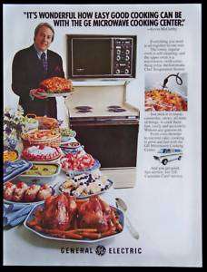 GE Microwave Cooking Center Oven Magazine Print Ad  