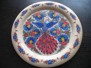 Ukrainian Hand PAINTED Wooden Plate Folk Art D9 inches  