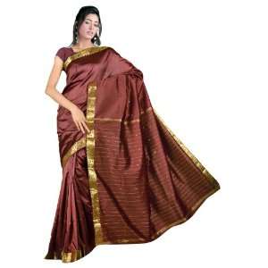 Chocolate Brown New Bollywood Indian Traditional Ethnic Handloom Art 