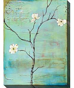 Dogwood on Turquoise II Gallery Wrapped Canvas Art  