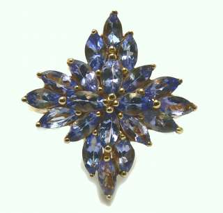 Exquisite Floral Tanzanite & Gold Ring 2cts  