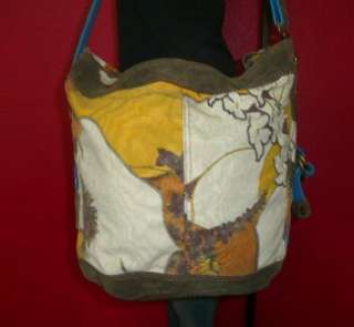   LARGE Canvas & Leather Carryall Hobo Tote Cross Body Purse Bag  