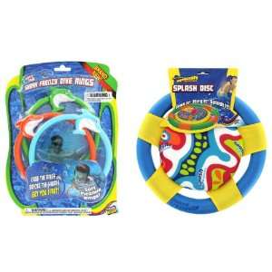    Blue Splash Disc & Shark Frenzy Dive Rings Set Toys & Games