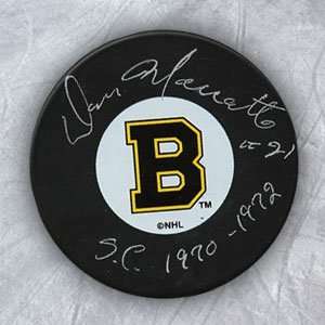  DON MARSHALL Boston Bruins SIGNED Hockey Puck Sports 