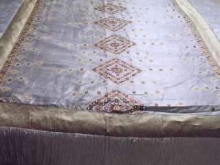   Indian Bedding Set Dupioni 5P Decorative Sari Ensemble Shams  