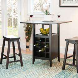 Winery 3 piece Counter Height Brown Pub Set  