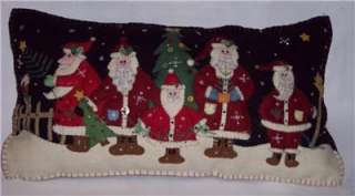 Christmas Handmade Felt Applique Pillow Santa Claus New  