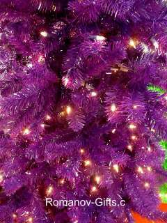  Royal PURPLE 7 Ft. Slim Christmas Tree Pre lit , hinged branches