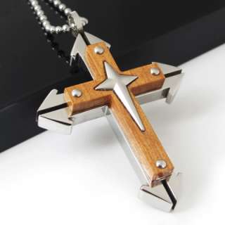 Heavy Mens Stainless Steel Cross Pendant Necklace Cool  