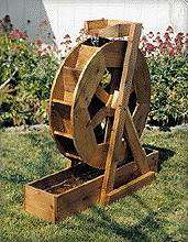 Create a relaxing backyard retreat and build a water wheel with these 
